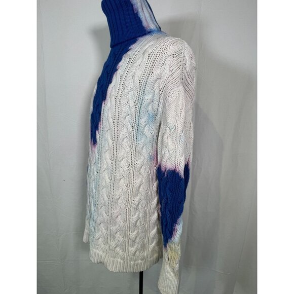 Balenciaga Tie Dye Cotton Chunky Knit Oversized Pink Blue Sweater Pullover Sz XS - Picture 4 of 16